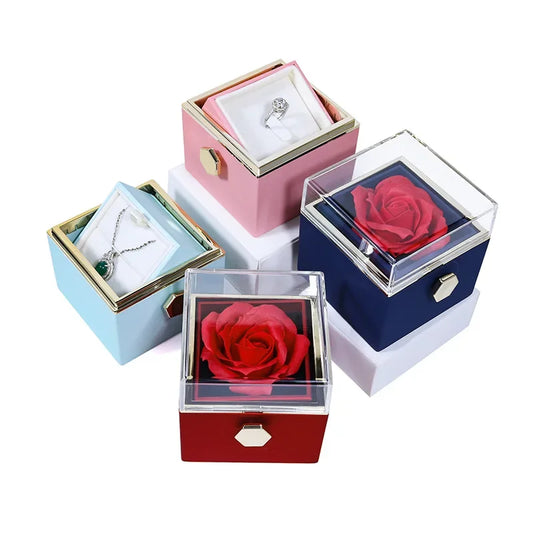 Eternal Rose + Heart Necklace Gift Box